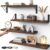BAYKA Wall Shelves for Bedroom Decor, Floating Shelves for Wall, Display Mounted Rustic Wood Shelf for Books,Plants,Corner Shelves for Bathroom,Kitchen,Living Room(Rustic Brown，23in，Set of 4)