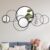 Hicarer Wall Mirror Decorative 41.34” x 17.72” Round Modern Metal Wall Mirrors Set for Living Room Circle Plates Overlapping Decorations for Hallway Entryway(Black)