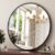 30 Inch Round Mirror – Circle Mirrors for Bathroom, Entryway and Living Room Wall Decor, Modern Hanging Vanity Mirror, Matte Black Circle Decorative Wall Mirror
