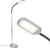 Brightech Litespan Slim LED Floor Reading Lamp with Adjustable Gooseneck for Living Rooms & Offices, Dimmable Standing Lamp for Bedroom – Silver