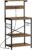 SUPERJARE Kitchen Bakers Rack with Power Outlet, Coffee Bar Table 4 Tiers, Kitchen Microwave Stand with 6 S-shaped Hooks, Storage Shelf Rack for Spices, Pots and Pans – Rustic Brown