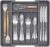 Lifewit Silverware Drawer Organizer, Expandable Utensil Tray for Kitchen, BPA Free Flatware and Cutlery Holder, Adjustable Plastic Storage for Spoons Forks Knives, 8.5-14 x 12″, Dark Gray