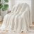 Sherpa Fleece Adult Weighted Blanket Great for Sleep, 15 lbs Dual Sided Soft Fuzzy Heavy Blankets for Couch Bed Sofa, Cozy Warm Arched Jacquard Throw for Winter (Cream White, 48″ x 72″, 15 Pounds)
