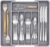 Lifewit Silverware Drawer Organizer, Expandable Utensil Tray for Kitchen, BPA Free Flatware and Cutlery Holder, Adjustable Plastic Storage for Spoons Forks Knives, 8.5-14 x 12″, Gray