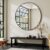 VooBang Large Black Round Bathroom Mirror, 48 inch Circle Wall Mounted Hanging Mirror with Simple Modern Circular Metal Frame for Hallway, Entryway, Living Room, Black Frame