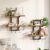 Floating Shelves for Wall Set of 2, Wood Wall Shelf with 6 Hooks, 2 Tier Hanging Decorative Storage Shelves for Living Room Bedroom Bathroom Kitchen Office Coffee Bar, Rustic Brown