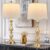 28″ Tall Modern Table Lamps Set of 2 with USB A+C Ports and AC Outlet, 3 Way Touch Metal Bedside Lamps for Bedroom, Gold Farmhouse Nightstand Lamps for Living Room