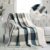 PU MEI Sherpa Fleece Throw Blanket 60″ x 80″ Reversible Plush Fluffy Large Big Blanket Lattice Flannel Blankets for Sofa Couch Bed (Grey-Soft Blue, 60″*80″)