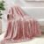 Exclusivo Mezcla Plush Fuzzy Fleece Throw Blanket Extra Large, Super Soft, Fluffy and Warm Blankets for Couch, Bed, All Season Use (50×70 Inches, Pink)