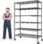 82″ H X45 W X18 D Storage Shelves with Wheels, 6 Tier Wire Shelving Adjustable Metal Shelving Pantry Shelves Capacity 1200LBS for Garage Shelving, Pantry, Kitchen, Closet, Commercial, Black