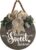 Welcome Sign for Front Door 3D Wooden Wreath Front Porch Decor Hanging for Farmhouse Home Outside Indoor (Brown-Sweet)