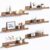 upsimples Floating Shelves for Wall, Wall Shelves for Decor Storage Set of 6, Wall Mounted Wood Shelf for Bedroom, Living Room, Bathroom, Kitchen, Picture Ledge Shelf, Brown