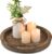 Hanobe Candle Plate Holder Tray: Round Wood Decorative Candle Plate – Rustic Farmhouse CoffeeTable Decor – Tealight Pillar Trays for Home Decor (Distressed)