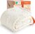 Bedsure GentleSoft Cozy Throw Blanket for Couch – Soft Boho Blankets for Women, Fuzzy Fleece Comfort Throw, Spring Boho Home Room Decor Aesthetic, Gifts for Women Teen Girl, Off White, 50×60 Inches