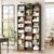 FOTOSOK 71’’ Tall Bookshelf, Triple Wide Bookshelf with Adjustable Shelves, 8 Tier Media CD DVD Storage Tower Rack, Diaplay Cabinet Shelf, Cube Storage Organizer Shelf for Home Office, Black/Brown