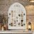 Arched Window Mirror for Wall Decor – Paulownia Wood Open & Close Windowpane Wall Decor, Decorative Mirror for Living Room, Entryway, Rustic Arched Wall Mirror (20″ x 30″, White, 1 Pack)