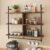 Bestier 41.5″ Floating Shelves for Wall 3 Tier Kitchen Shelves Wall Mounted Coffee Bar Shelf Hanging Shelf with 8 Hooks, Industrial Display Pipe Shelving for Kitchen Living Room Bathroom, Rustic Brown