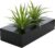 MyGift 10 Inch Fake Grass Artificial Plants in Rectangular Black Wood Planter – Faux Plants Indoor for Tabletop Centerpiece Décor