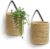 Goodpick 2pack Jute Hanging Basket – Small Woven Fern Hanging Rope Basket Flower Plants Wall Basket Decor Set Boho, 7.87 x 7 x 11.7 inches