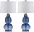 SAFAVIEH Lighting Collection Mercurio Blue Glass Double Gourd 29-inch Bedroom Living Room Home Office Desk Nightstand Table Lamp Set of 2 (LED Bulbs Included)