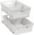 Simple Houseware 2 Tier Bathroom Organizer Tray Pull-Out Sliding Drawer, Under Sink Storage, White