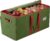 ZOBER Large Christmas Ornament Storage Box – Stores 128 3″ Ornaments, With Dividers – Ornament Organizer Storage Box, Durable Christmas Containers Holder – Extra Pockets, Dual Zipper – Green