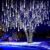 Kwaiffeo Christmas Lights Outdoor, 8 Tubes Meteor Shower Lights LED Snow Falling Icicle Cascading Light for Xmas Tree Wedding Decoration Party, UL Plug, White