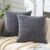 GAWAMAY Decorative Square Throw Pillow Covers 18″x18″ Inch Set of 2, Super Soft Chenille Pillows Farmhouse Fall Pillowcase for Living Room Bedroom Sofa Couch Cushion Cover Grey 45x45cm (No Insert)