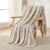 Joydeco Chunky Cable Knit Throw Blanket, Lightweight 100% Organic Cotton Soft Cozy Throw Twin Blanket for Couch Bed and Sofa, Rustic Breathable Farmhouse Blanket Gift for Women Men(Beige, 51″x63″)