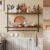 Bestier Pipe Shelf Industrial Floating Shelving 31″ Kitchen Wall-Mounted Shelf with Towel Bar Hooks Coffee Bar Shelves Wine Hanging Display Rack Bookshelf Living Room Decor Bathroom-Rustic Brown